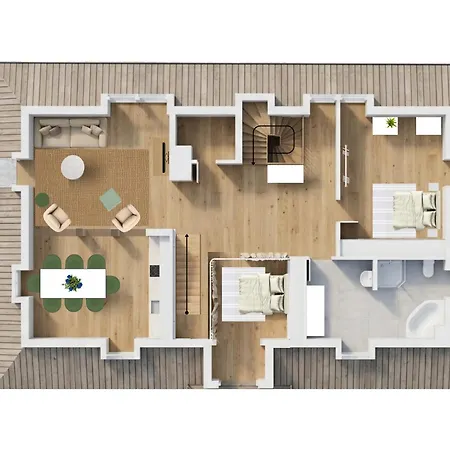 Lägenhet Hyggeliving - 120qm - Boxspringbetten - 55